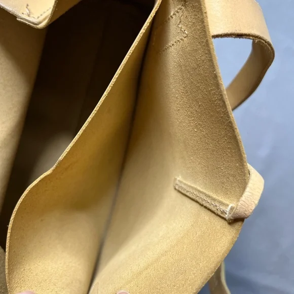 J.Crew Natural Leather Tote Bag Brown Patina Well Loved - Picture 13 of 13